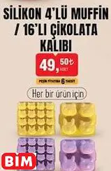 SLİKON 4'LÜ MUFFİN / 16'LI ÇİKOLATA KALIBI SLİKON 4'LÜ MUFFİN / 16'LI ÇİKOLATA KALIBI